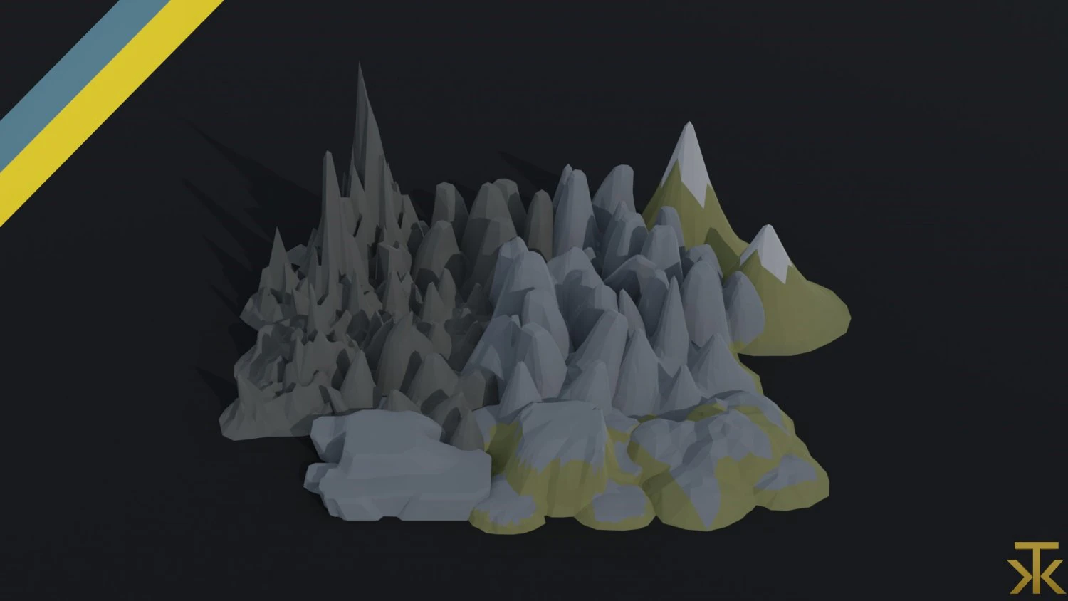 Cartoon mountains Polygonal Style 3D Model .c4d .max .obj .3ds .fbx .stl .blend