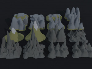Cartoon mountains Polygonal Style Modelo 3D