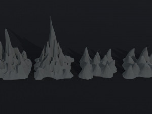 Cartoon mountains Polygonal Style Modelo 3D