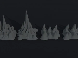 Cartoon mountains Polygonal Style 3D Model
