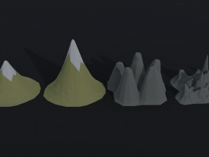 Cartoon mountains Polygonal Style Modelo 3D