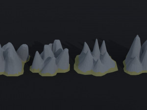 Cartoon mountains Polygonal Style Modelo 3D
