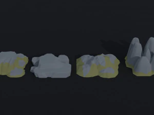 Cartoon mountains Polygonal Style 3D Model