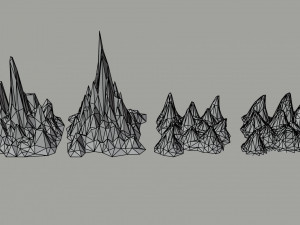 Cartoon mountains Polygonal Style Modelo 3D