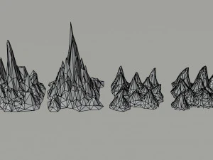 Cartoon mountains Polygonal Style 3D Model