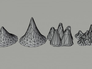 Cartoon mountains Polygonal Style Modelo 3D