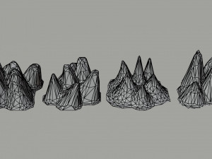 Cartoon mountains Polygonal Style Modelo 3D