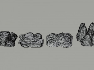 Cartoon mountains Polygonal Style Modelo 3D