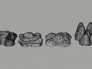 Cartoon mountains Polygonal Style 3D Model