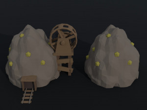 Cartoon fantasy city buildings Polygonal Style 3D 모델