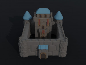 Cartoon fantasy city buildings Polygonal Style 3D 모델