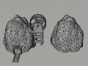Cartoon fantasy city buildings Polygonal Style 3D 모델