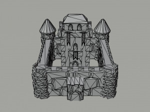 Cartoon fantasy city buildings Polygonal Style 3D 모델