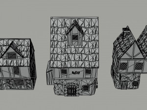 Cartoon fantasy city buildings 2 Polygonal Style 3D 模型