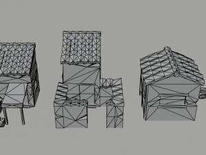 Cartoon ancient rome buildings Polygonal Style Modello 3D