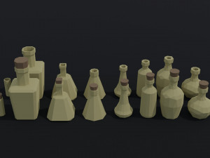Cartoon fantasy flasks Polygonal Style 3D Модель