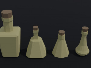 Cartoon fantasy flasks Polygonal Style 3D Модель
