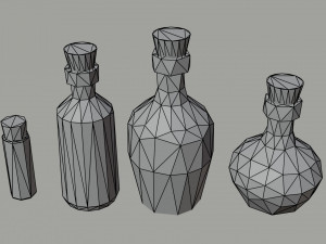 Cartoon fantasy flasks Polygonal Style 3D Модель