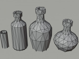 Cartoon fantasy flasks Polygonal Style 3D Модель