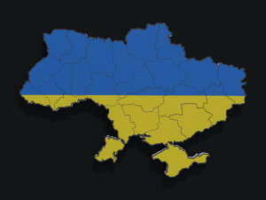 Political Map of Ukraine 3D Model
