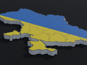 Political Map of Ukraine Modèle 3D