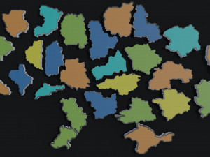Political Map of Ukraine Modèle 3D