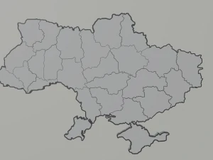 Political Map of Ukraine 3D Model