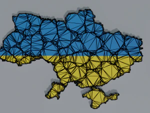 Political Map of Ukraine 3D Model