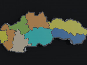 Political Map of Slovakia Modèle 3D