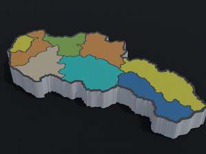 Political Map of Slovakia Modèle 3D