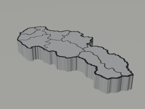 Political Map of Slovakia Modèle 3D