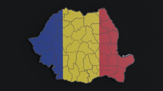 Political Map of Romania 3D Model .c4d .max .obj .3ds .fbx .stl .blend 