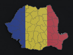 Political Map of Romania Modelo 3D