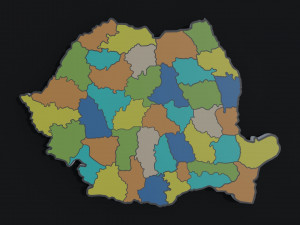 Political Map of Romania 3D Model