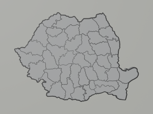 Political Map of Romania 3D Model