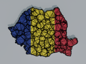 Political Map of Romania 3D Model