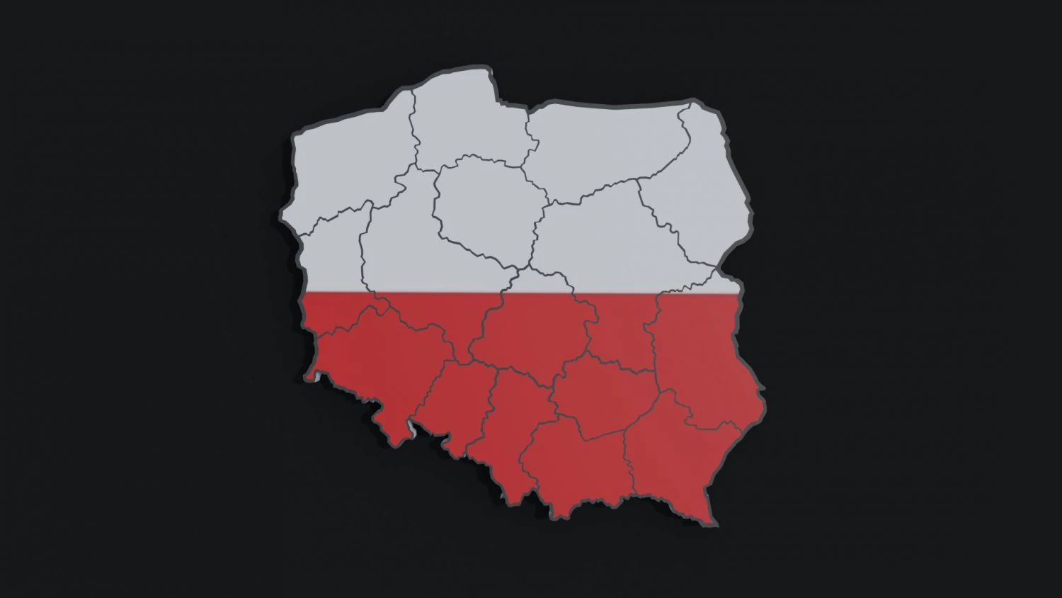 Political Map of Poland 3D Model .c4d .max .obj .3ds .fbx .stl .blend 