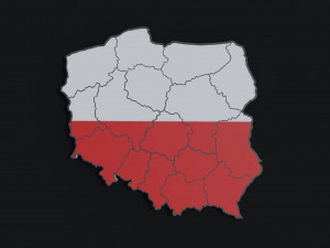 Political Map of Poland 3D Model