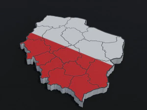 Political Map of Poland 3D Model