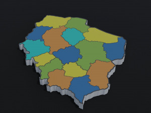 Political Map of Poland Model 3D
