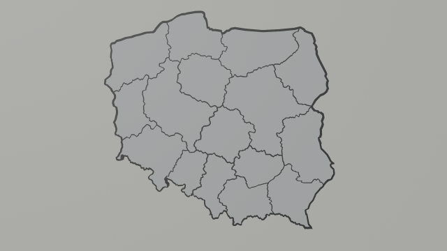 Political Map of Poland 3D Model in Terrain 3DExport