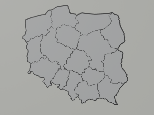 Political Map of Poland Model 3D
