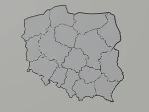 Political Map of Poland 3D Model