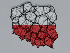 Political Map of Poland 3D Model