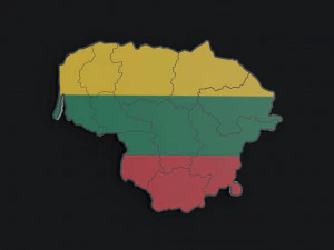 Politieke kaart van Litouwen 3D Model