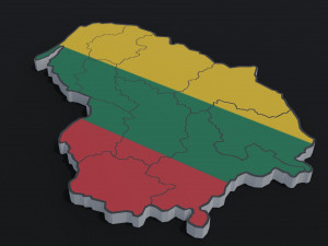 Political Map of Lithuania 3D Модель