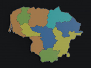 Political Map of Lithuania 3D Модель