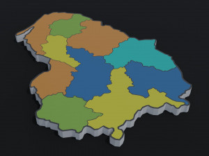 Political Map of Lithuania 3D Модель