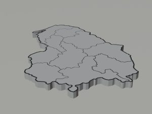 Political Map of Lithuania 3D Модель