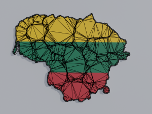 Political Map of Lithuania 3D Модель
